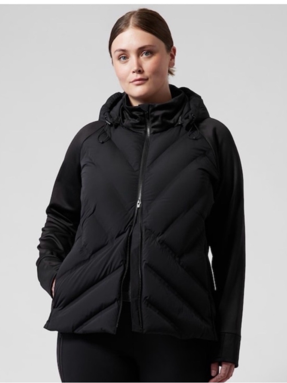 Athleta Inlet Quilted Jacket with Removable Hood